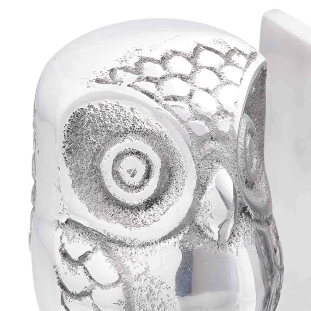 Knygų atramos 2 vnt. Sidabrinė 7x9x11 cm Aliuminio Pelėda