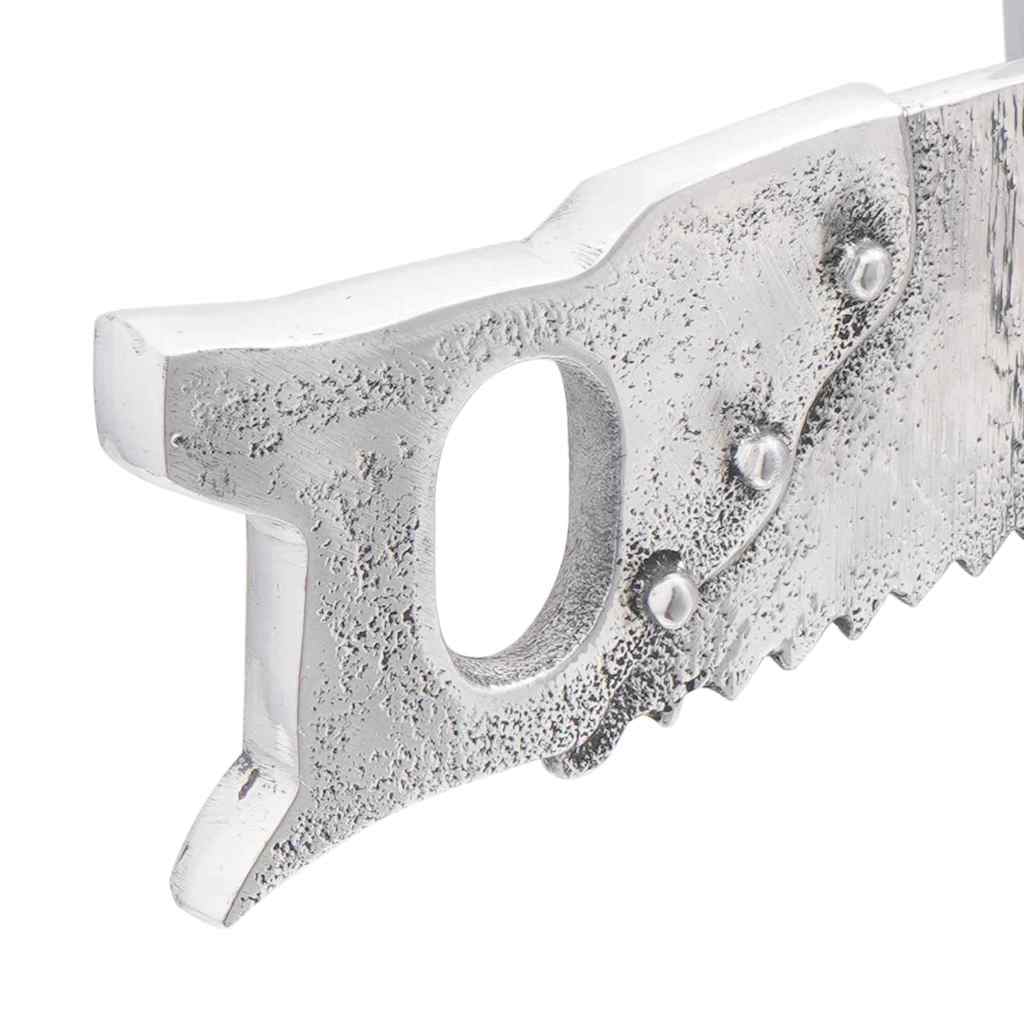 Knygų atramos 2 vnt Sidabrinė 11x14x17,5 cm Aliuminio pjūklas