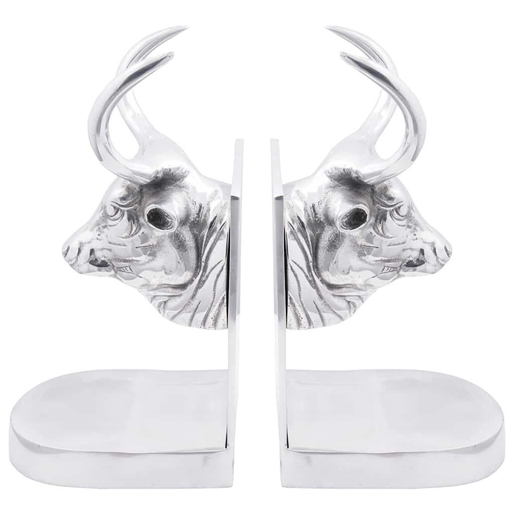 Knygų atramos 2 vnt Sidabrinė 17x15x27 cm Aliuminis Bull