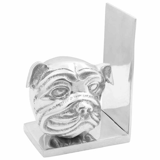 Knygų atramos 2 vnt Sidabrinės 8x12x16,5 cm Aliuminis Šuo