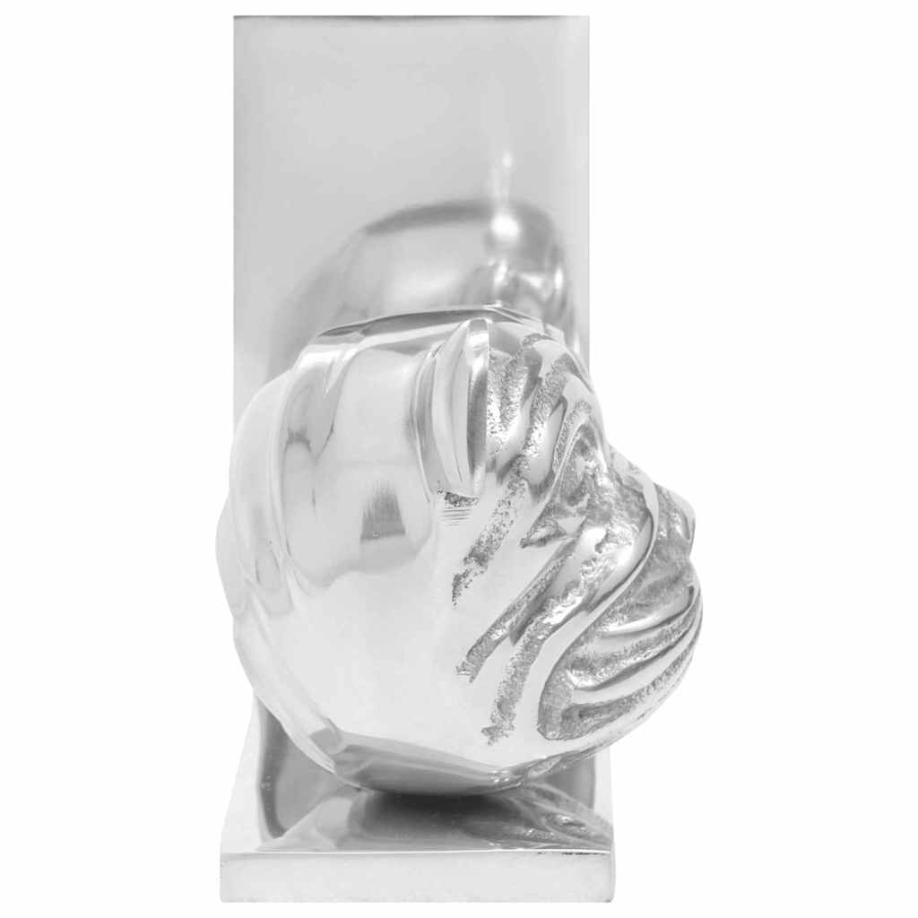 Knygų atramos 2 vnt Sidabrinės 8x12x16,5 cm Aliuminis Šuo