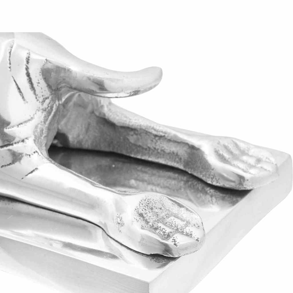 Knygų atramos 2 vnt Sidabrinė 12x15x18 cm Aliuminis Šuo