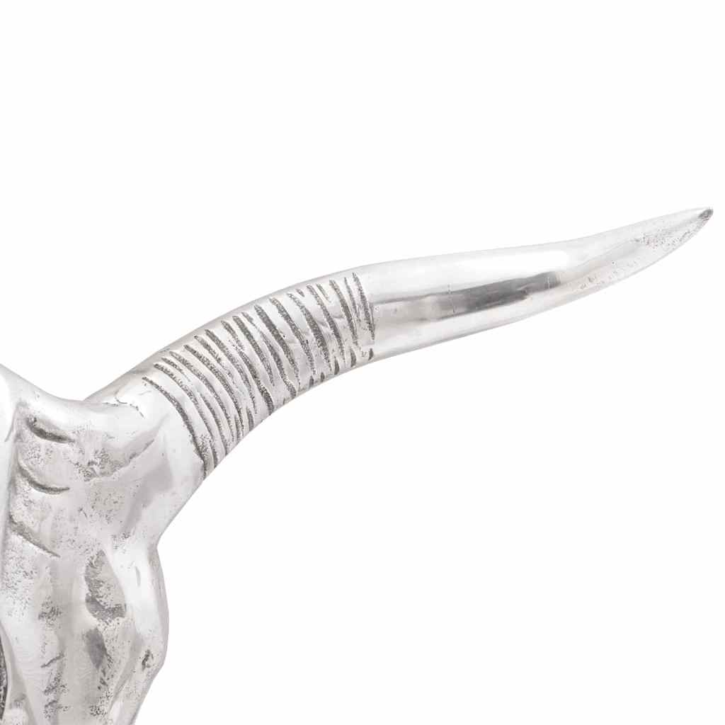 Sieninis Iškabintas Jaučio Kaukolė Sidabrinė 49x10x36 cm Aliuminis