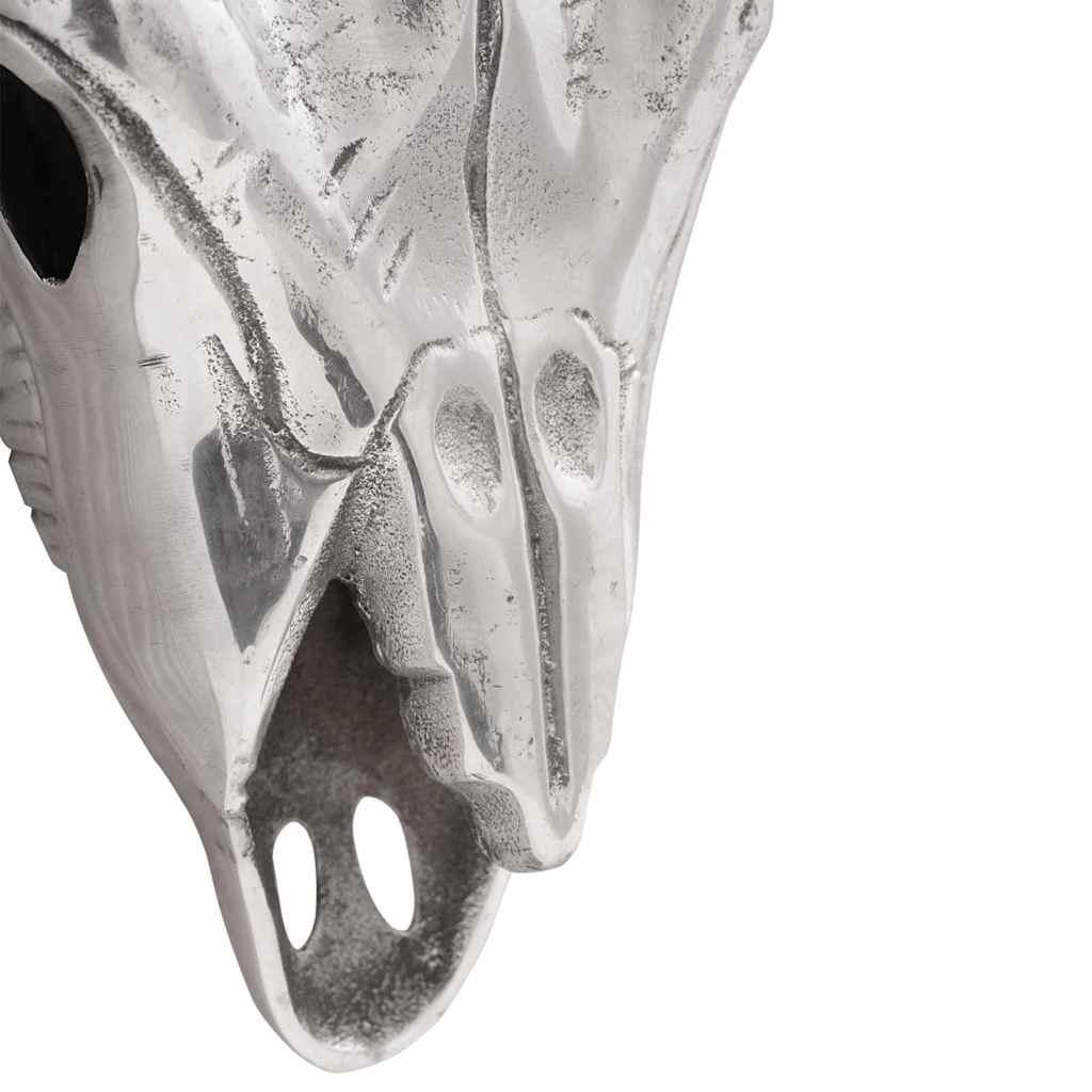 Sieninis Iškabintas Jaučio Kaukolė Sidabrinė 49x10x36 cm Aliuminis