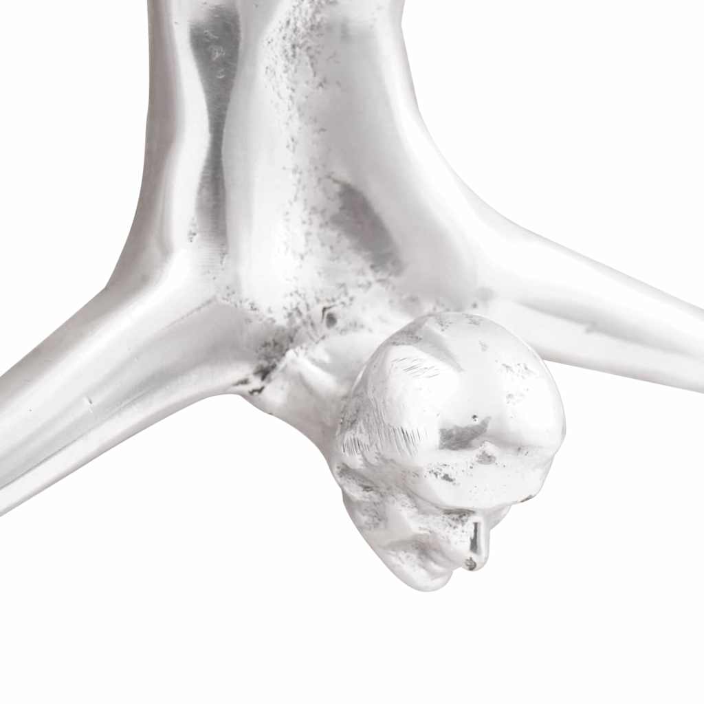 Skulptūra Sidabrinė 22x8x25 cm Aliuminio Krentantis Vyras