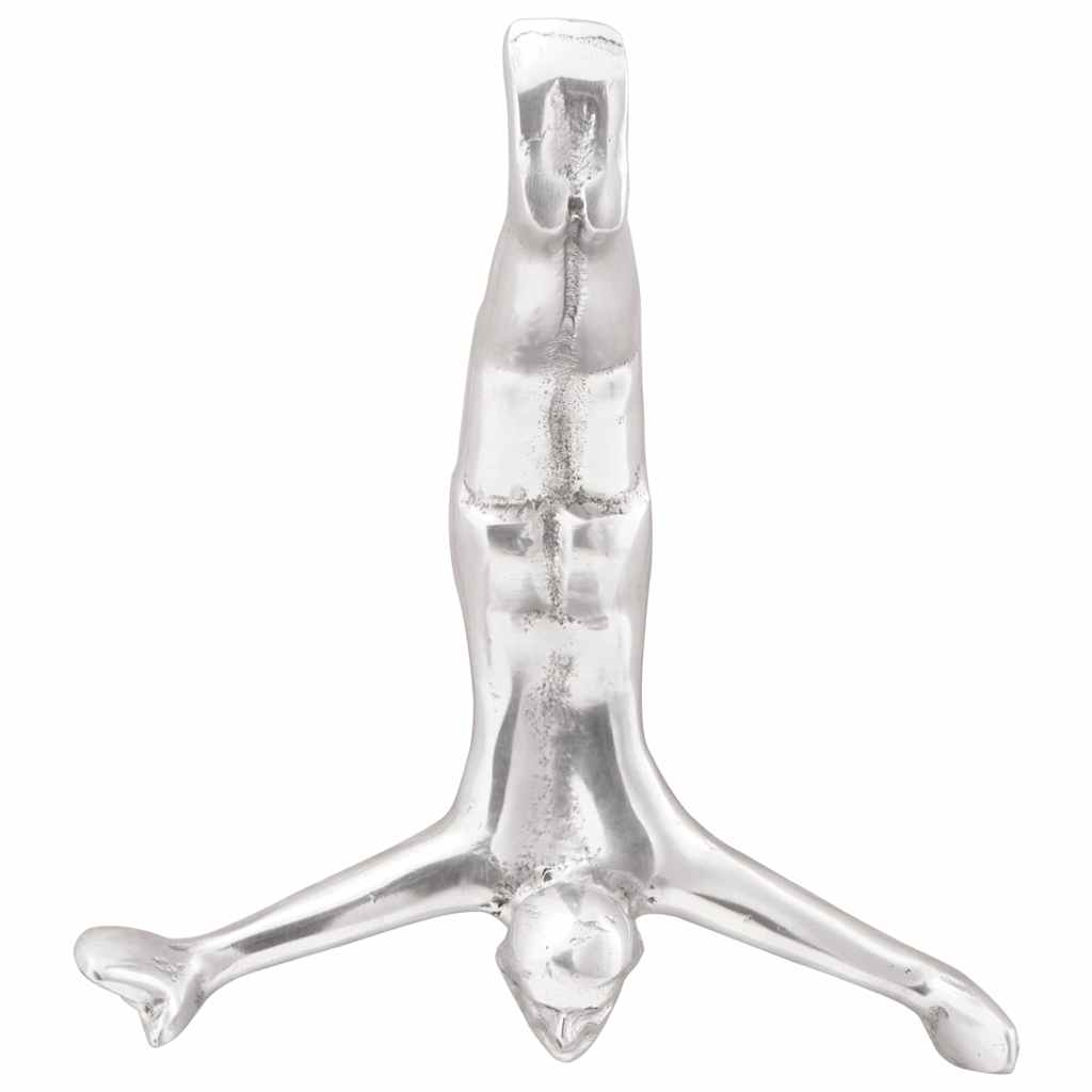 Skulptūra Sidabrinė 22x8x25 cm Aliuminio Krentantis Vyras