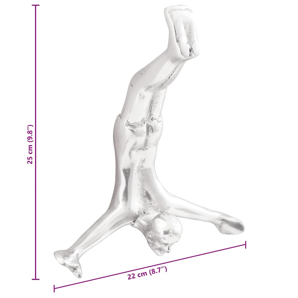 Skulptūra Sidabrinė 22x8x25 cm Aliuminio Krentantis Vyras