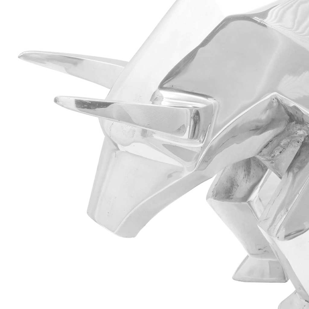 Bull Skulptūra Sidabrinė 74x23x39 cm Aliuminis