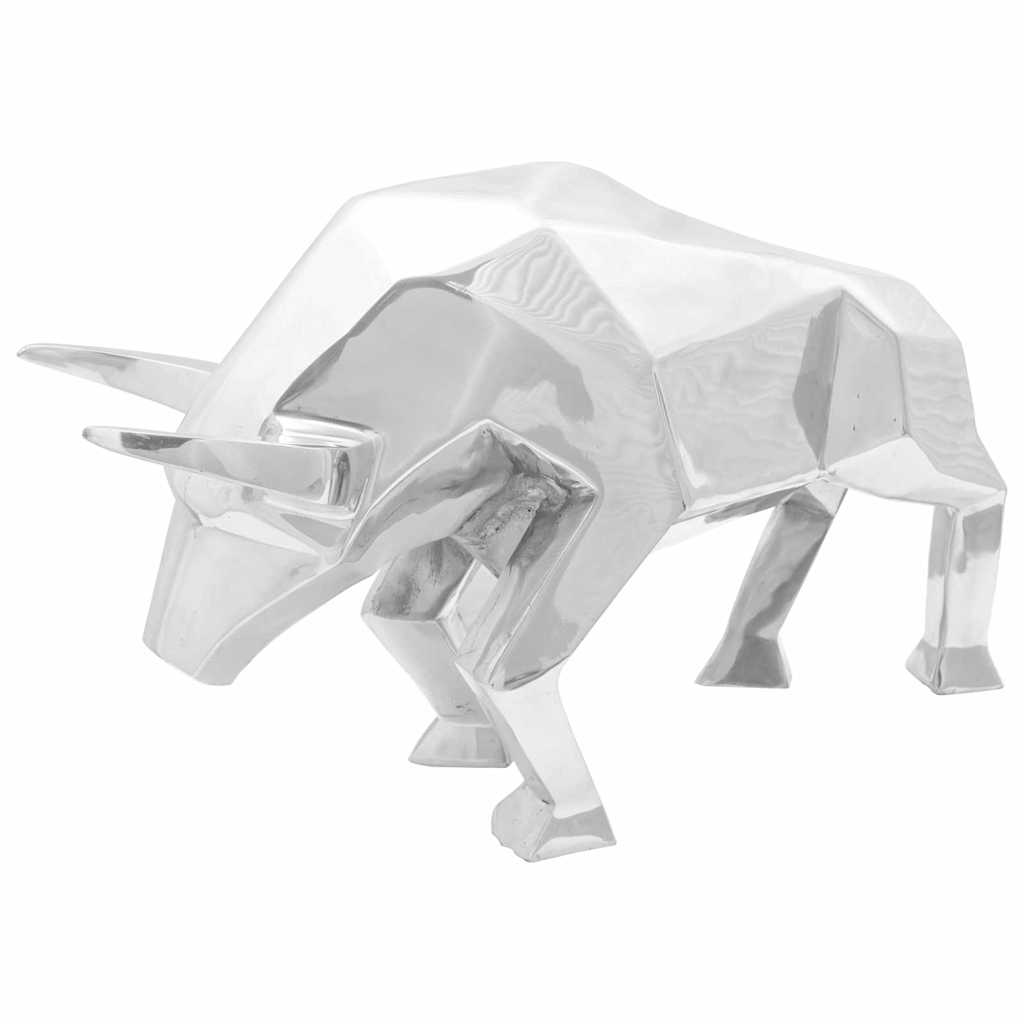 Bull Skulptūra Sidabrinė 74x23x39 cm Aliuminis