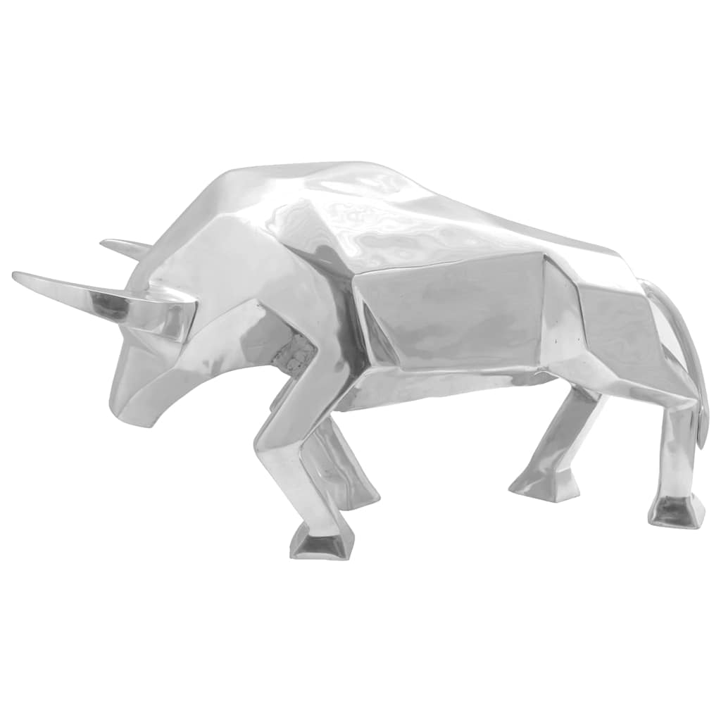 Bull Skulptūra Sidabrinė 74x23x39 cm Aliuminis