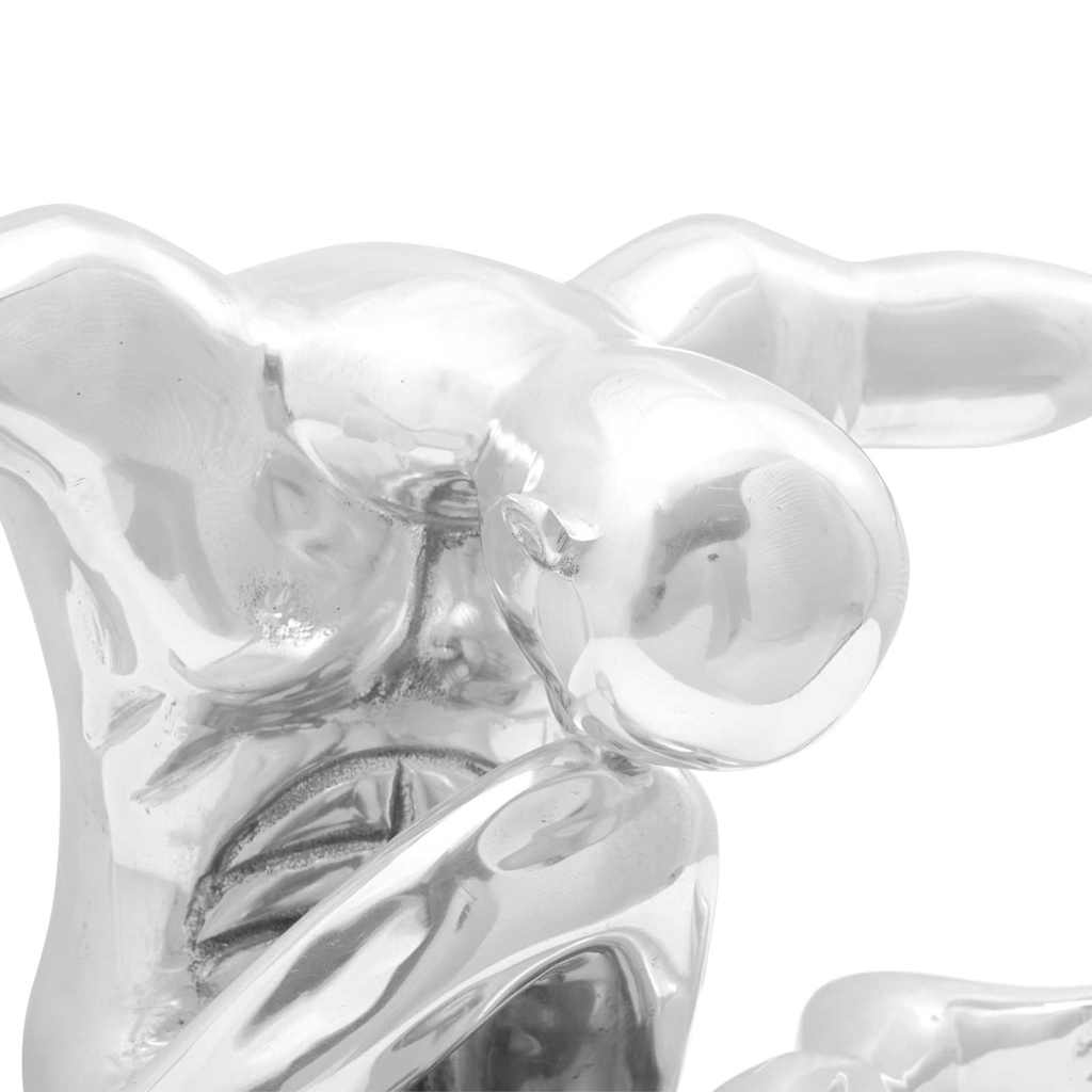 Skulptūra Sidabrinė 63x20x22 cm Aliuminis Mąstantis žmogus