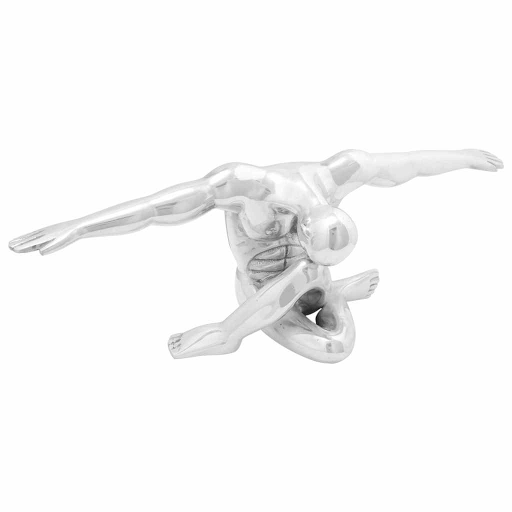 Skulptūra Sidabrinė 63x20x22 cm Aliuminis Mąstantis žmogus