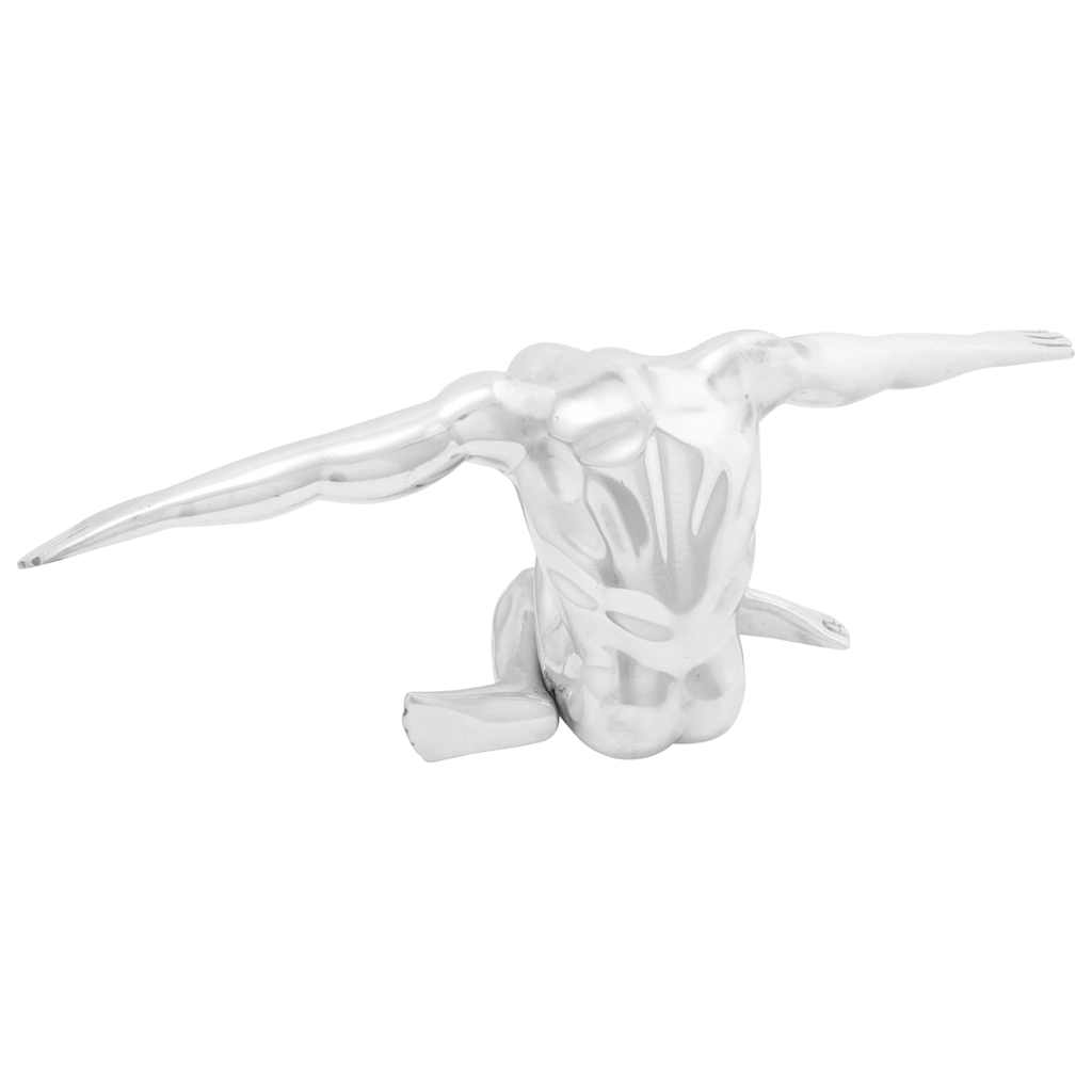 Skulptūra Sidabrinė 63x20x22 cm Aliuminis Mąstantis žmogus