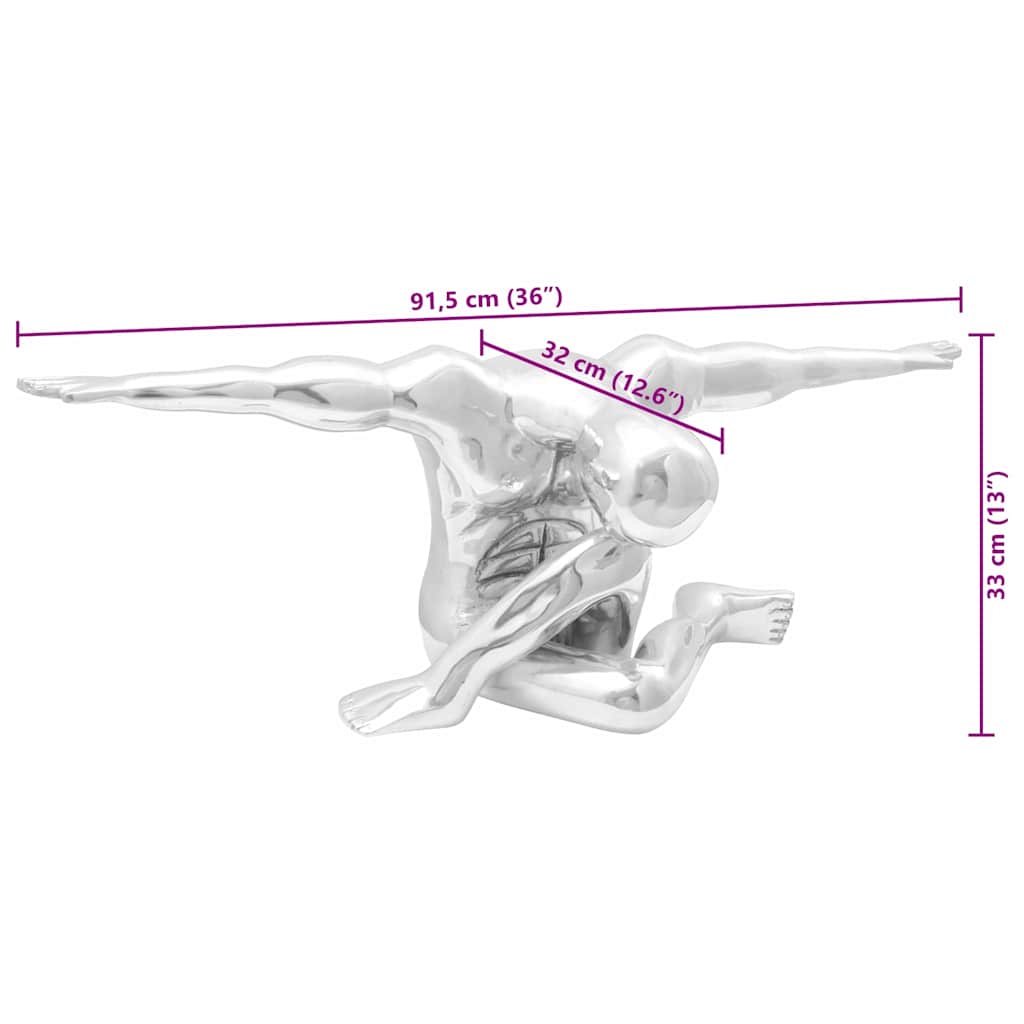 Skulptūra Sidabrinė 91.5x32x33 cm Aliuminio Mąstytojas