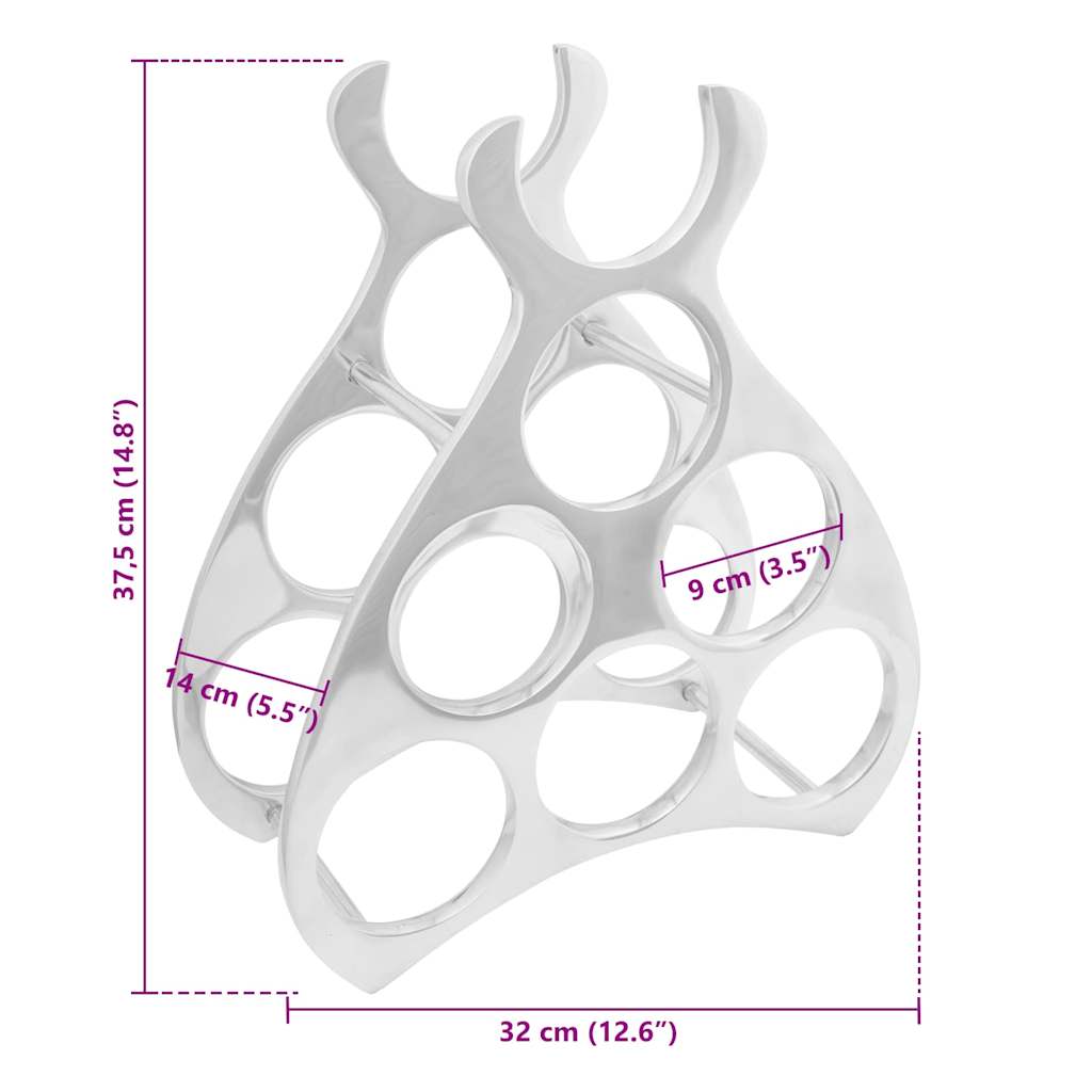 Vyno stovas Sidabro 38 x 33 x 13 cm Aliuminis