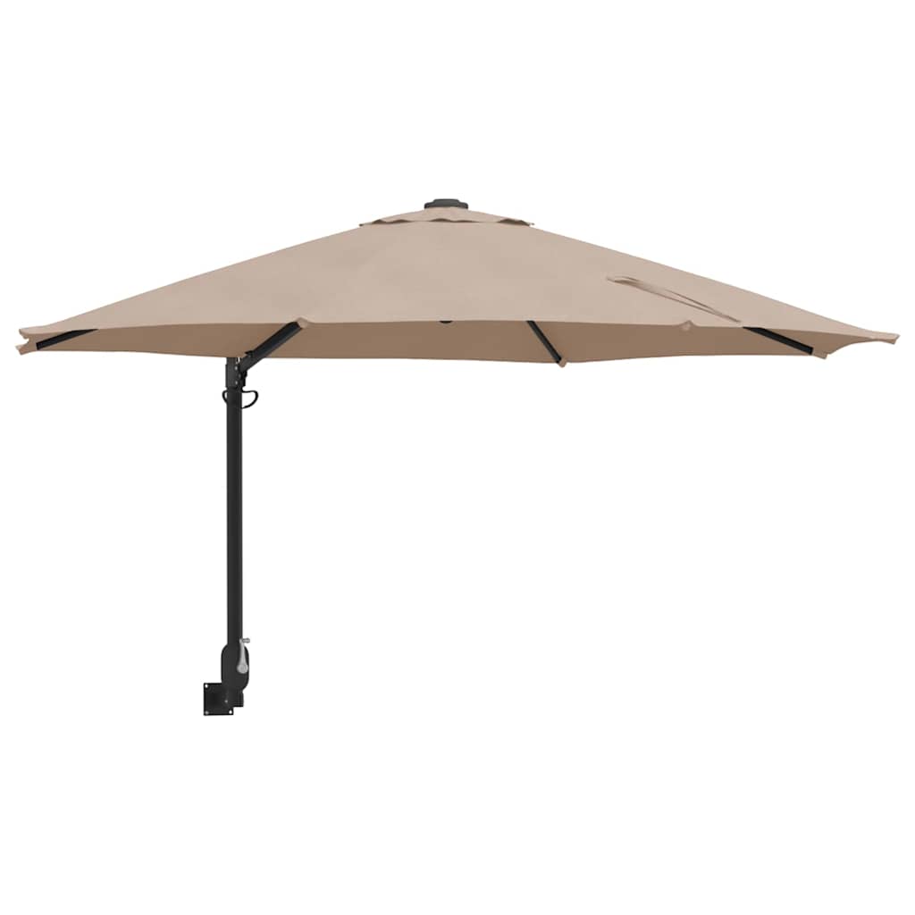 Sodo skėtis 248 x 248 x 148 cm Poliesteris ir plienas Taupe