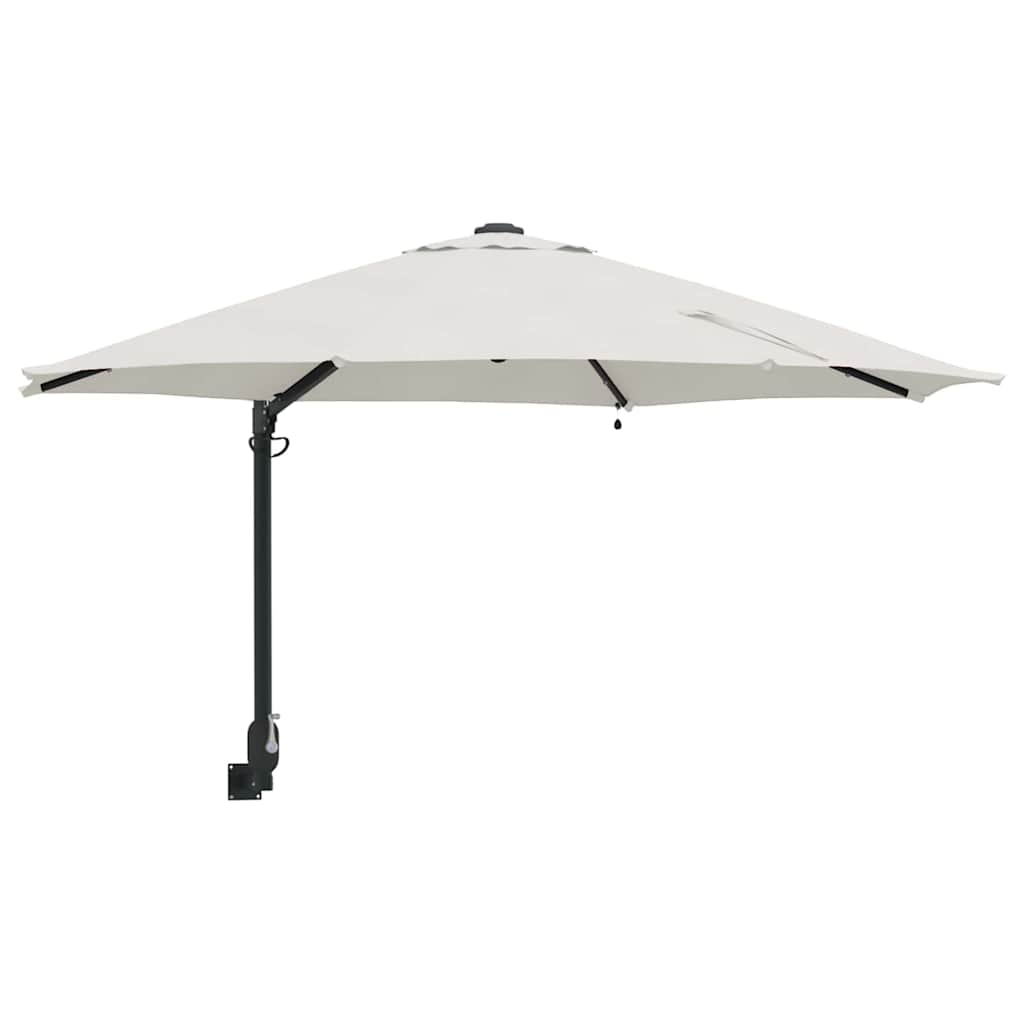 Montuojamas sodo skėtis su LED šviesomis Smėlio 248 cm