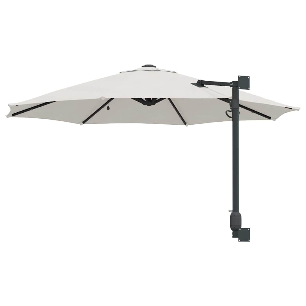 Montuojamas sodo skėtis su LED šviesomis Smėlio 248 cm