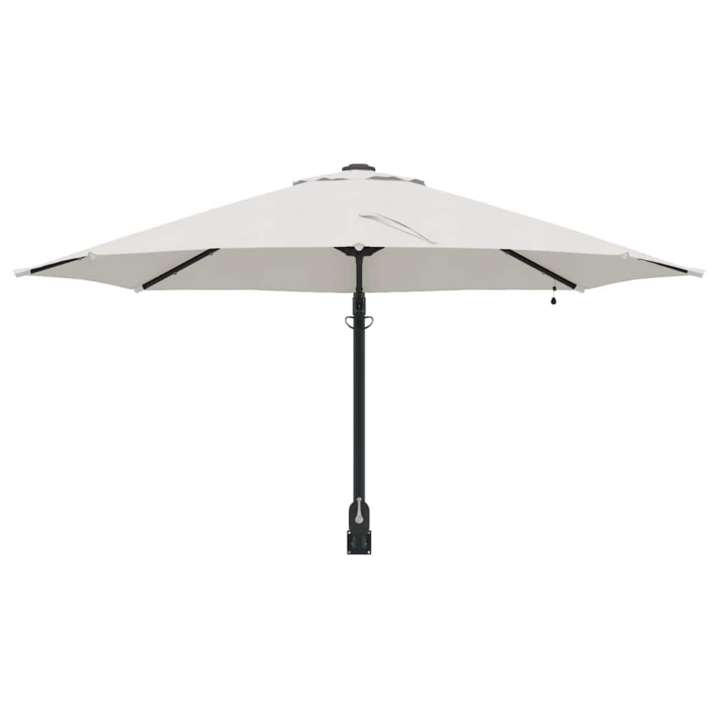 Montuojamas sodo skėtis su LED šviesomis Smėlio 248 cm