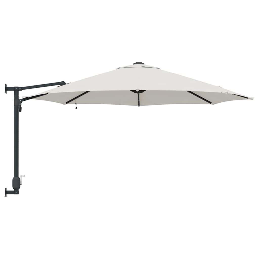 Montuojamas sodo skėtis su LED šviesomis Smėlio 248 cm