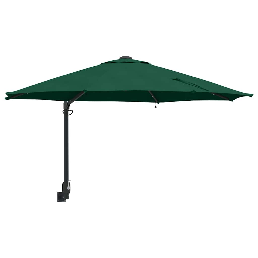Sienoje montuojamas sodo skėtis su LED žalia 248 cm