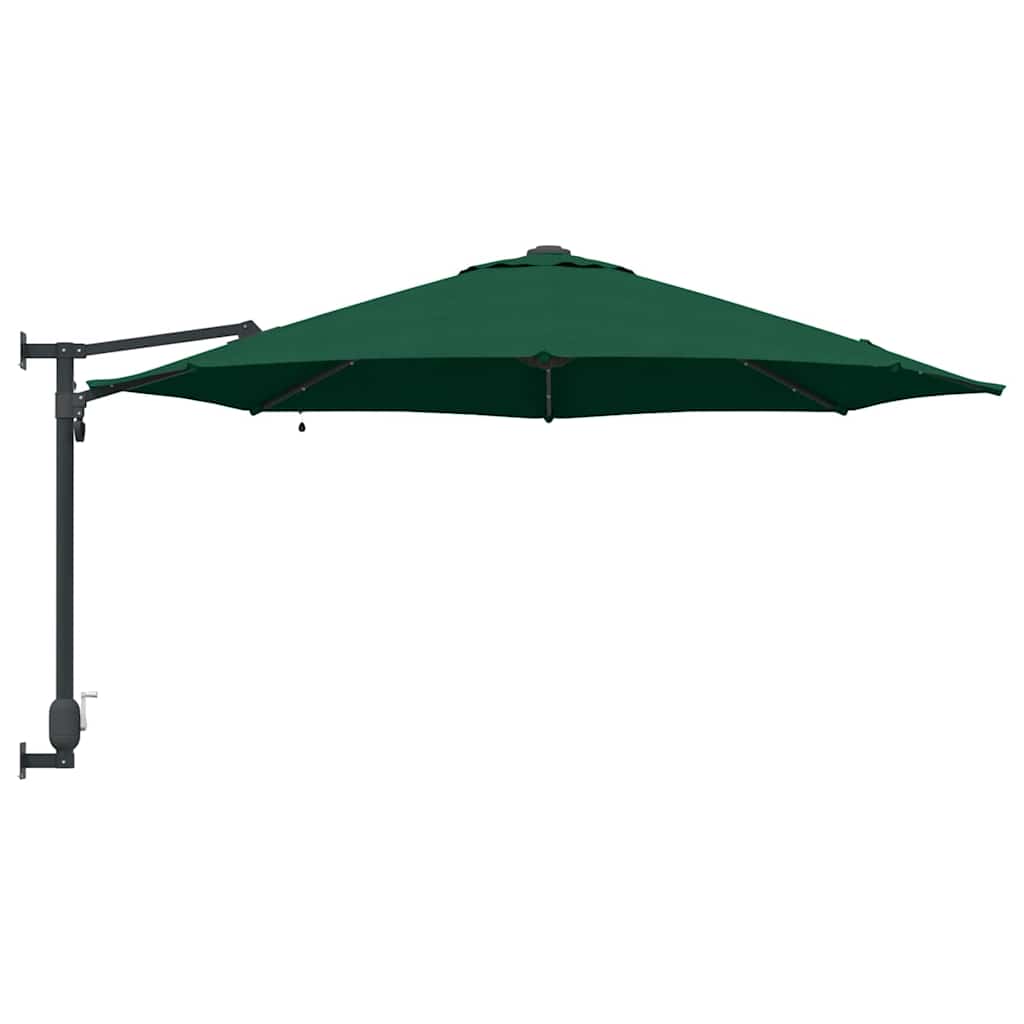 Sienoje montuojamas sodo skėtis su LED žalia 248 cm