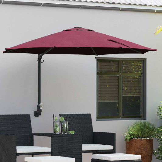 Sodo skėtis Bordo raudona 248 x 248 x 148 cm
