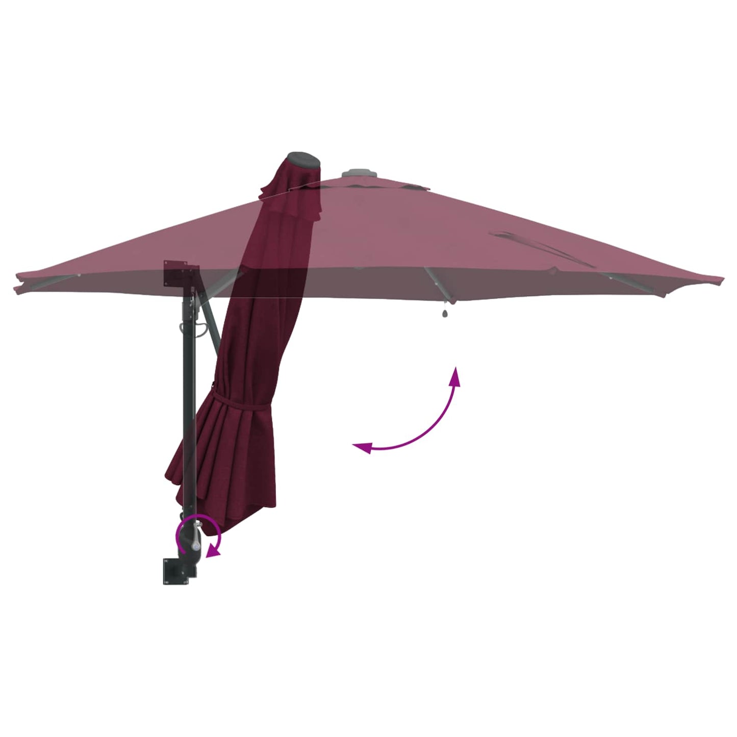 Sodo skėtis Bordo raudona 248 x 248 x 148 cm