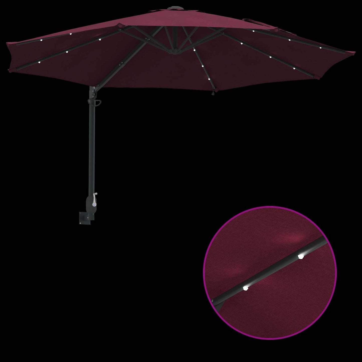 Sodo skėtis Bordo raudona 248 x 248 x 148 cm