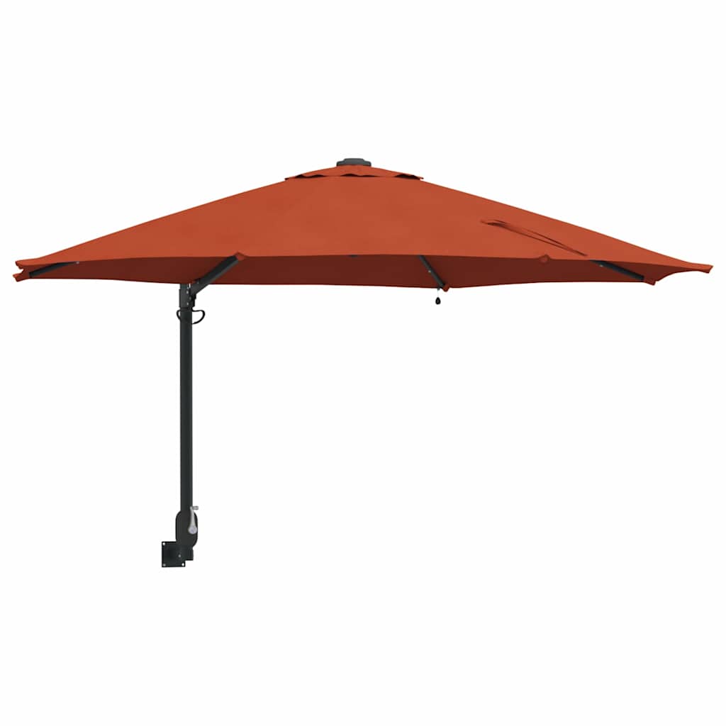 sieninis sodo skėtis su LED terakota 248 cm