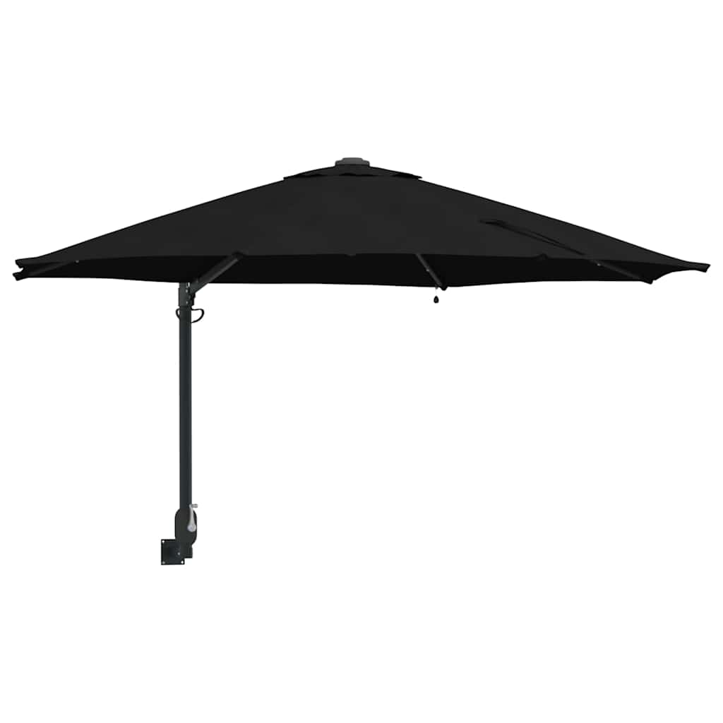 Sieninis sodų skėtis su LED juostomis Juodas 248 cm