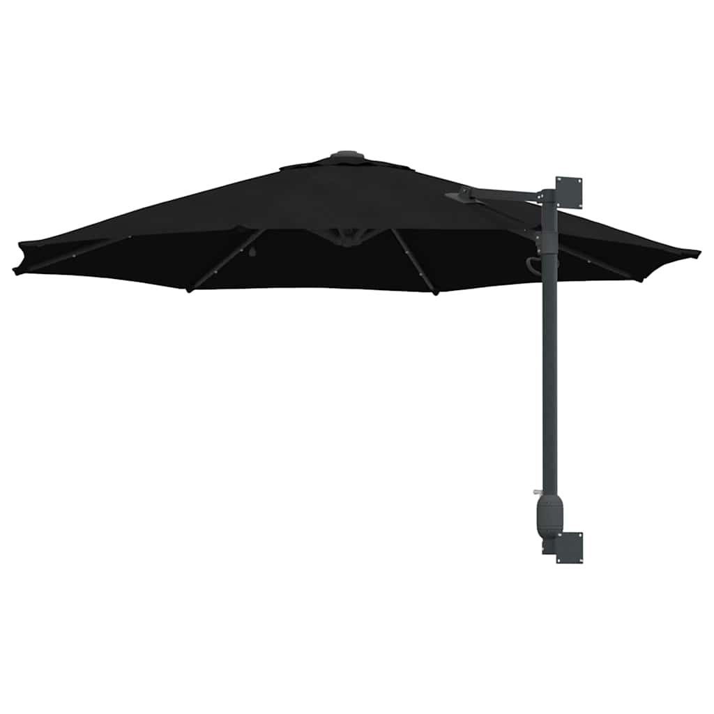 Sieninis sodų skėtis su LED juostomis Juodas 248 cm