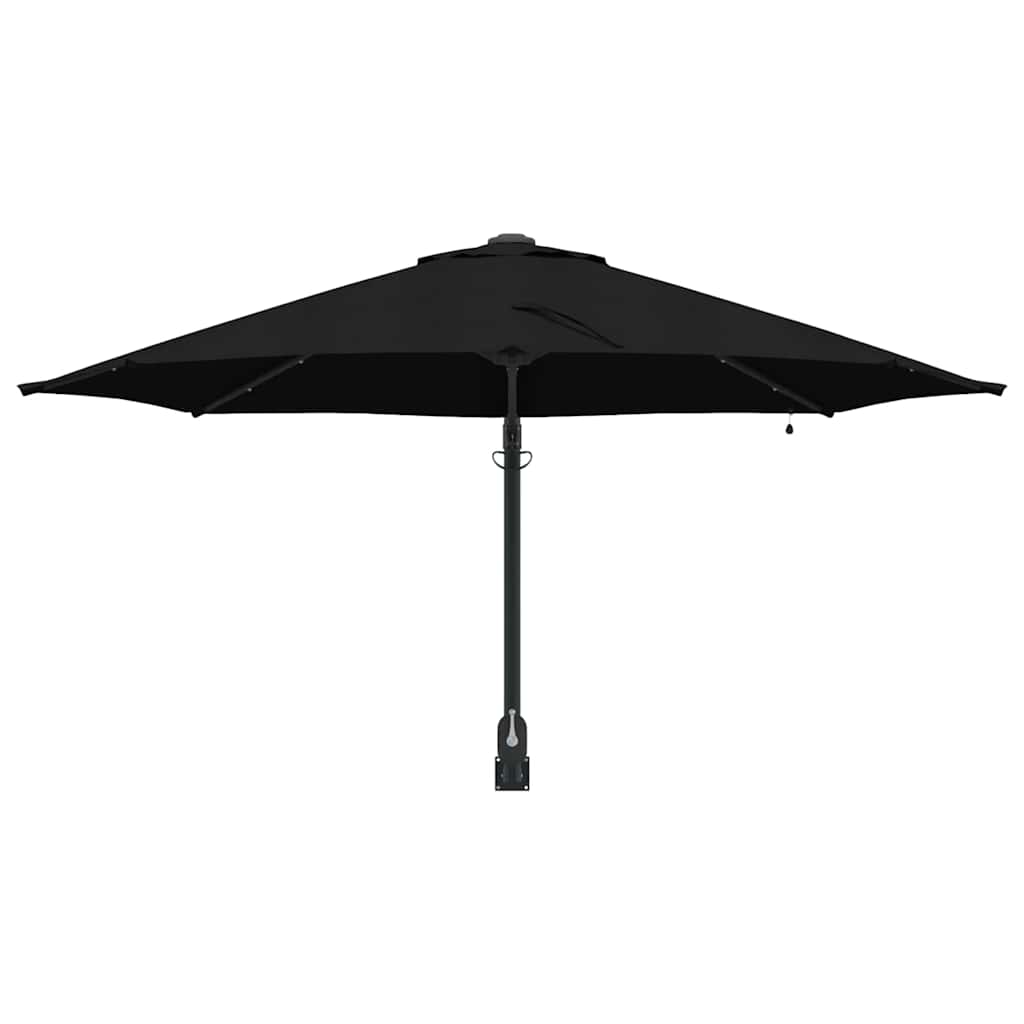Sieninis sodų skėtis su LED juostomis Juodas 248 cm