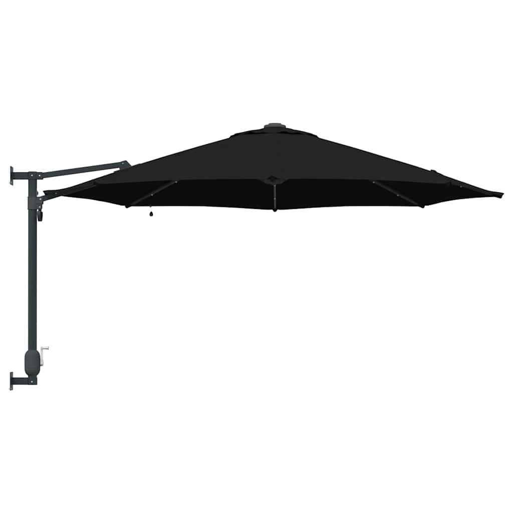 Sieninis sodų skėtis su LED juostomis Juodas 248 cm