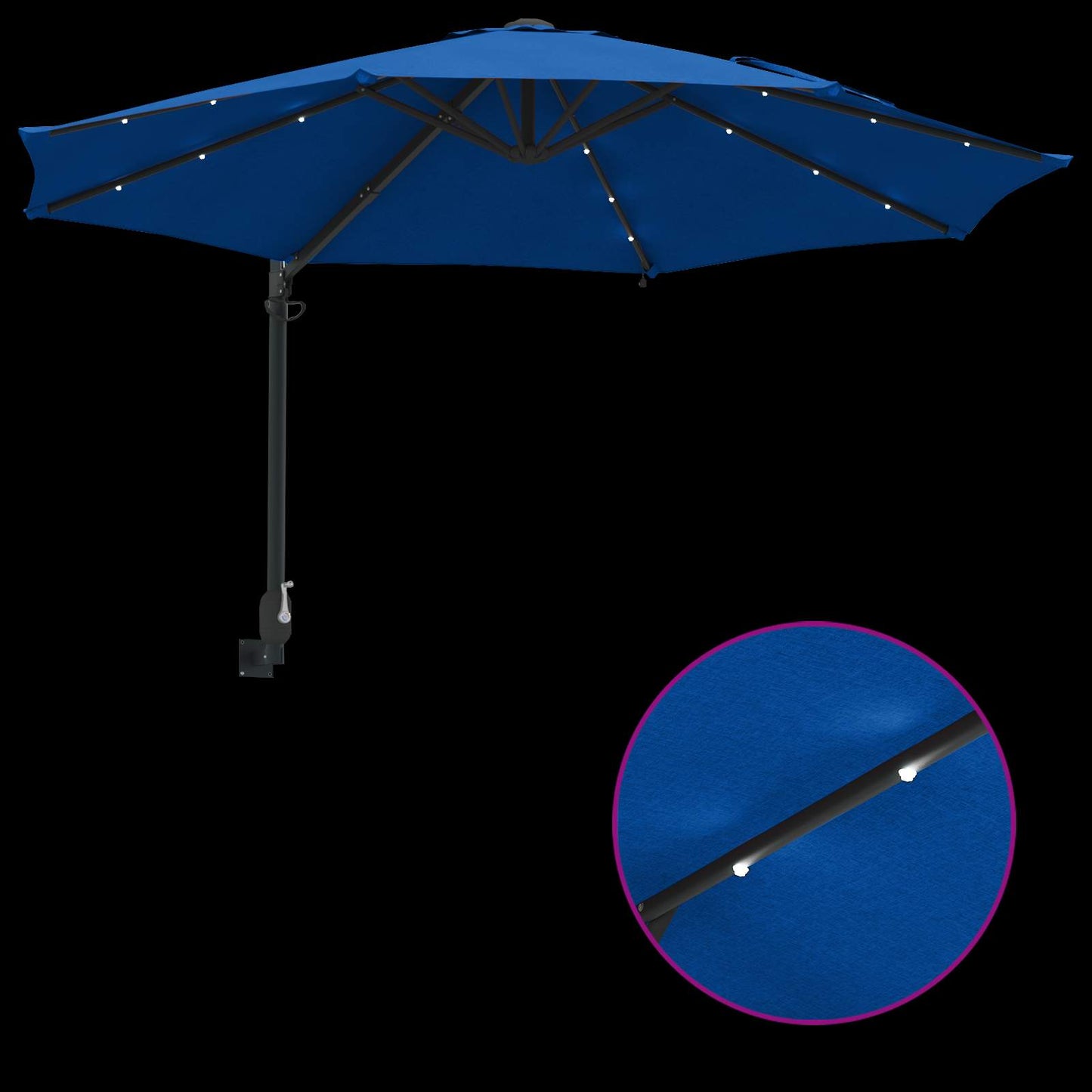 Sieninis sodo skėtis su LED Azūrinis 248 cm