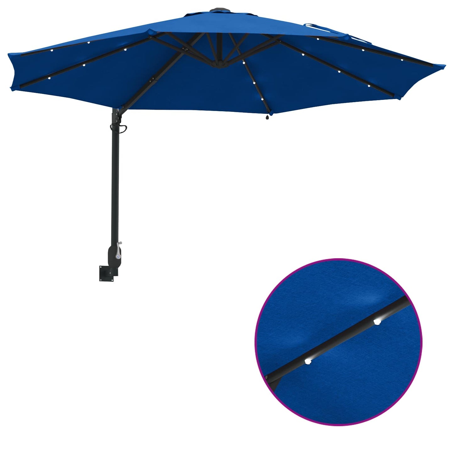 Sieninis sodo skėtis su LED Azūrinis 248 cm