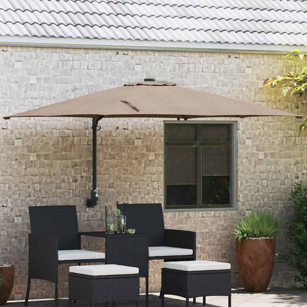 Sodo skėtis Taupe 248.5 x 247.5 x 160 cm audinys