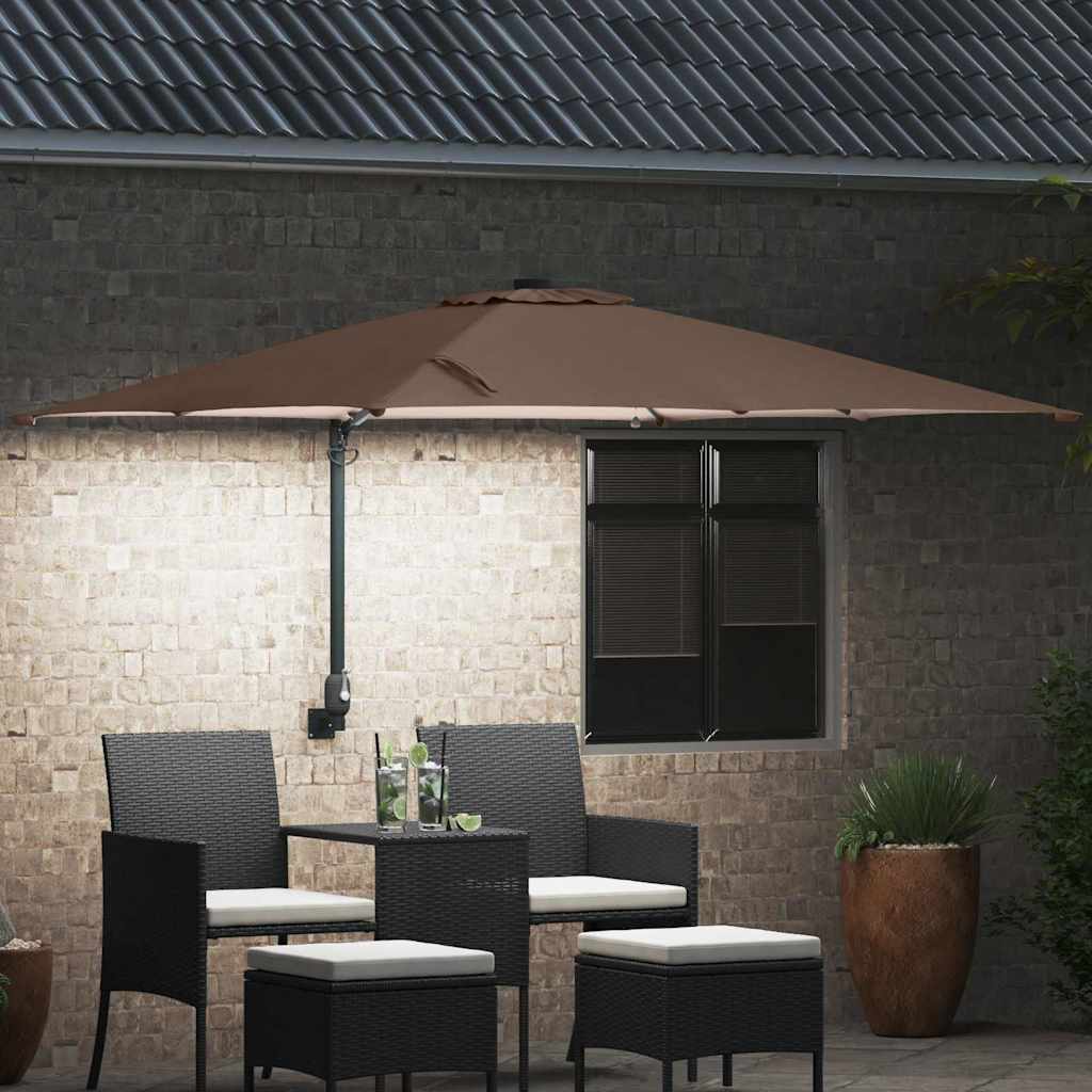 Sodo skėtis Taupe 248.5 x 247.5 x 160 cm audinys