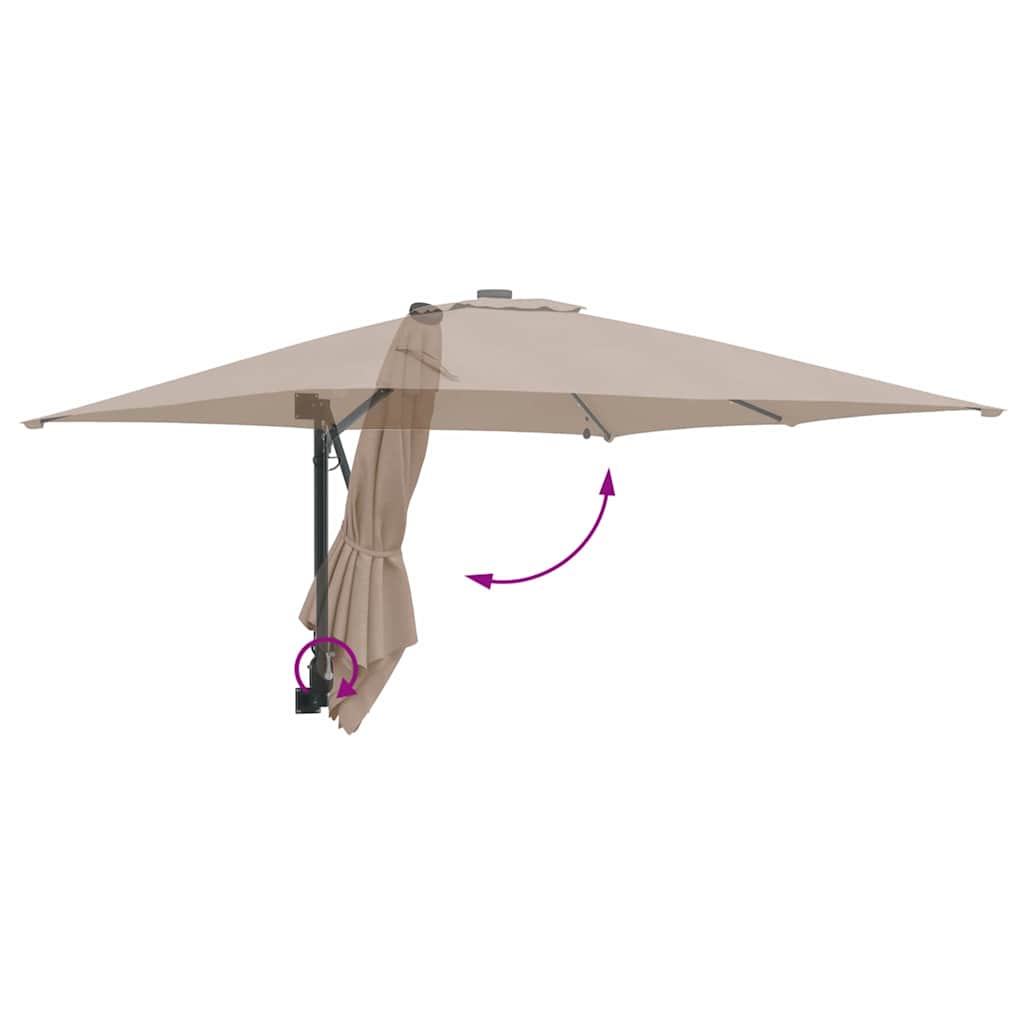 Sodo skėtis Taupe 248.5 x 247.5 x 160 cm audinys