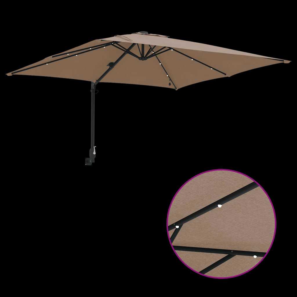 Sodo skėtis Taupe 248.5 x 247.5 x 160 cm audinys