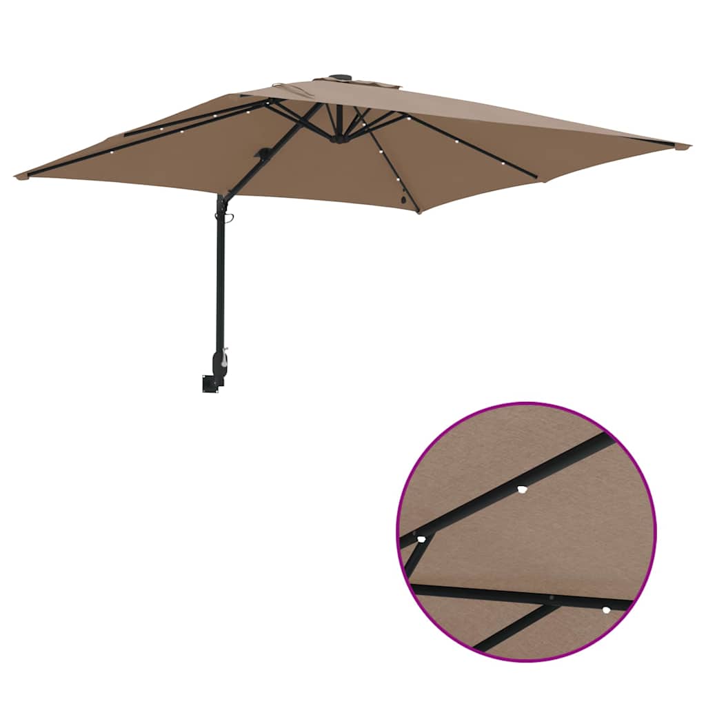 Sodo skėtis Taupe 248.5 x 247.5 x 160 cm audinys