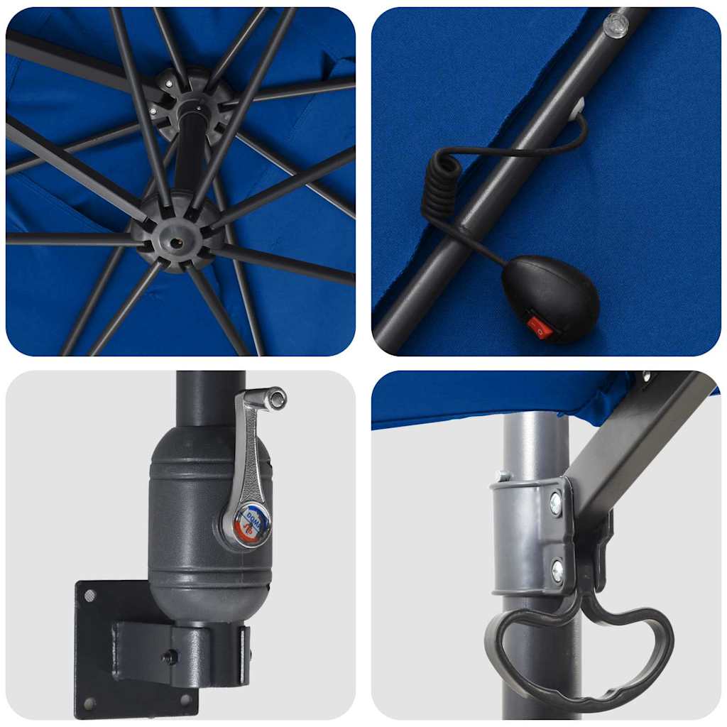 Sodo skėtis Azurblau 248.5 x 247.5 x 160 cm audinys