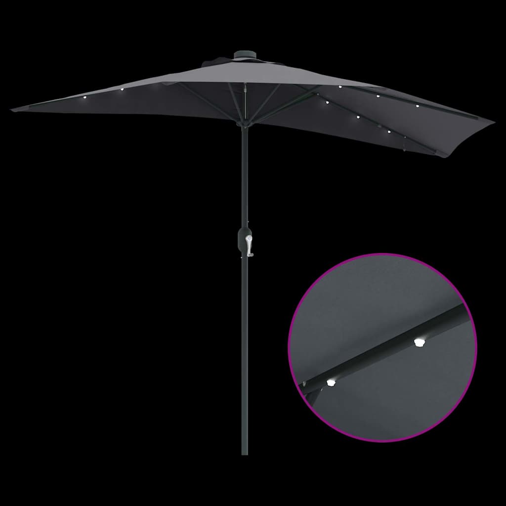 Sodo skėtis Antracito 294 x 150 x 223 cm audinys