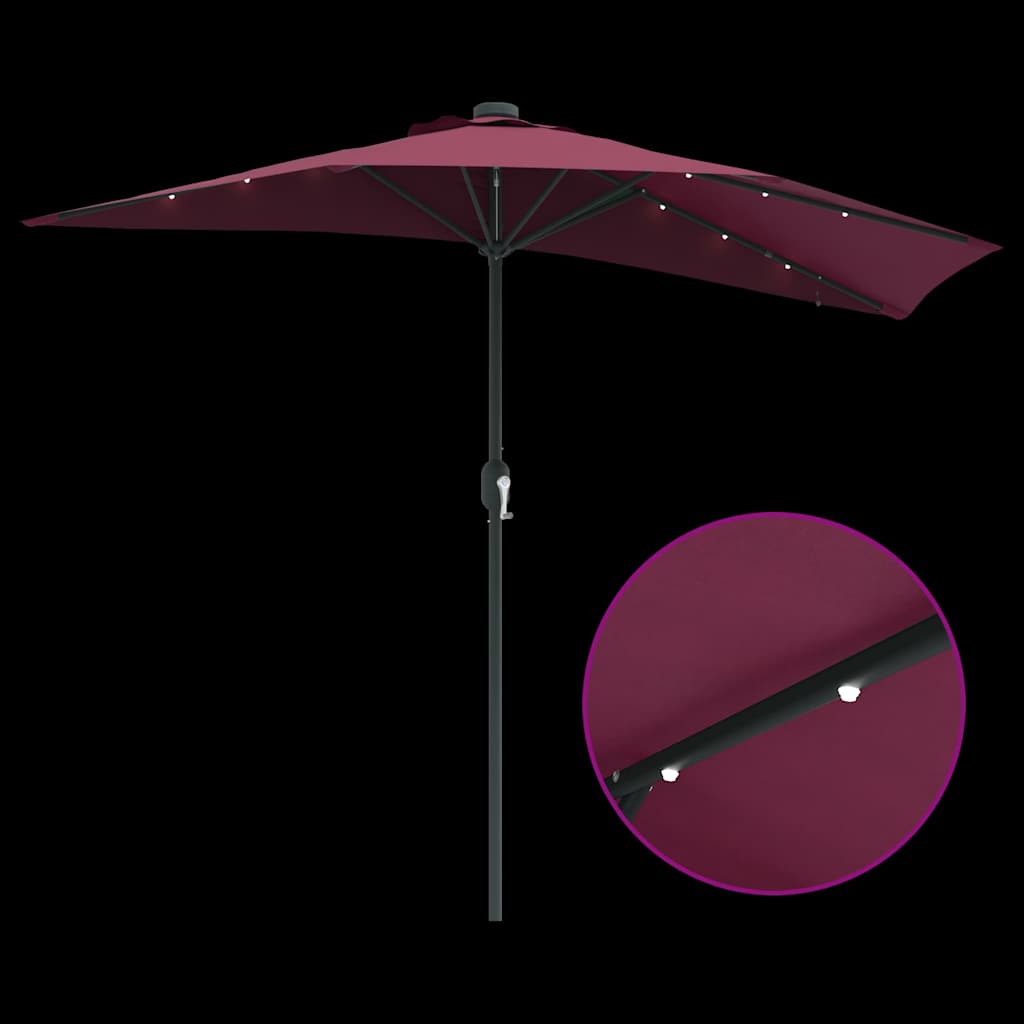 Sodo skėtis Bordo raudona 294 x 150 x 223 cm