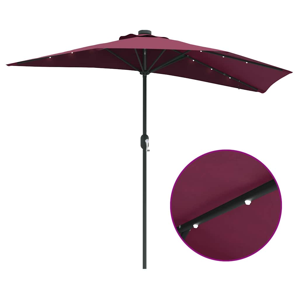 Sodo skėtis Bordo raudona 294 x 150 x 223 cm