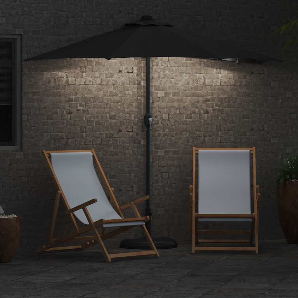 Sodo skėtis Juoda 294 x 150 x 223 cm Poliesteris ir plienas