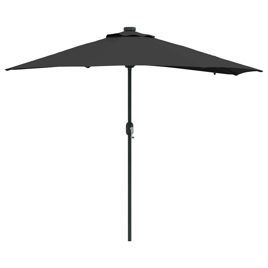Sodo skėtis Juoda 294 x 150 x 223 cm Poliesteris ir plienas