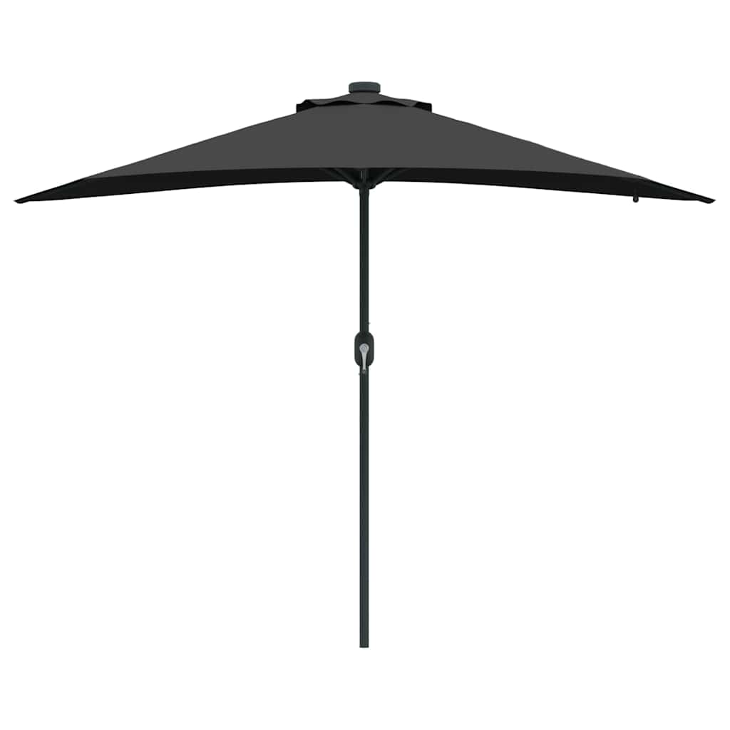 Sodo skėtis Juoda 294 x 150 x 223 cm Poliesteris ir plienas
