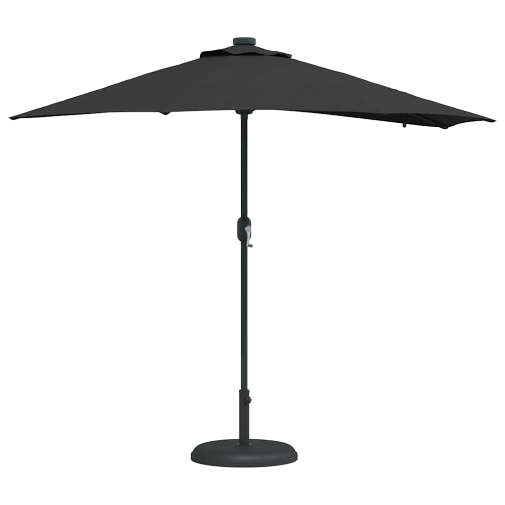 Sodo skėtis Juoda 294 x 150 x 223 cm Poliesteris ir plienas