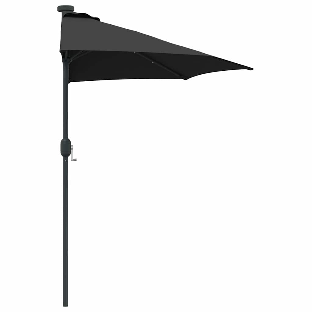 Sodo skėtis Juoda 294 x 150 x 223 cm Poliesteris ir plienas